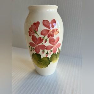 Moorcrof handpainted vase 7” tall.